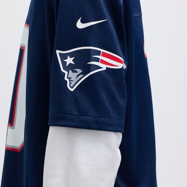 Drake Maye New England Patriots Game Jersey Navy