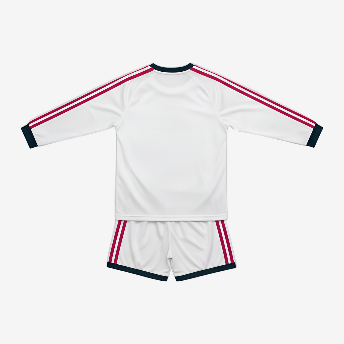 Real Madrid Home 26/27 Kids Long Sleeve Shirt Kit - Back View - Jersey Zone