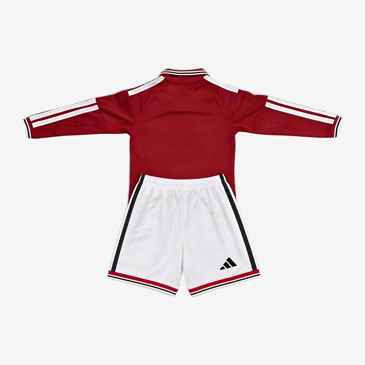 Manchester United Home 26/27 Kids Long Sleeve Shirt Kit - Back View - Jersey Zone