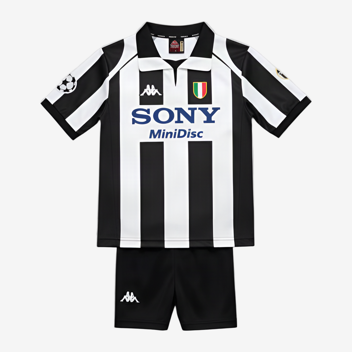 Juventus Retro Home 97/98 Kids Shirt Kit - Front View - Jersey Zone