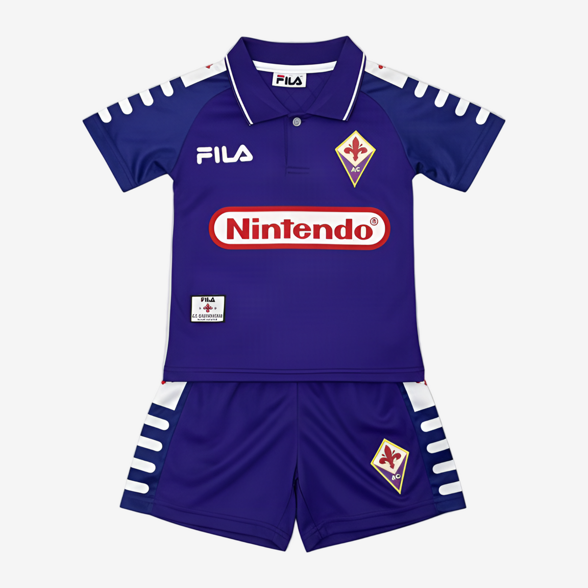 Fiorentina Retro Home 98/99 Kids Shirt Kit - Front View - Jersey Zone