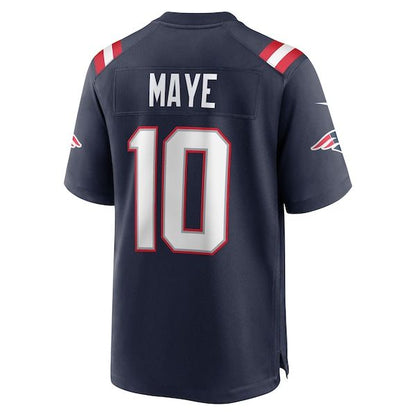 Drake Maye New England Patriots Game Jersey Navy