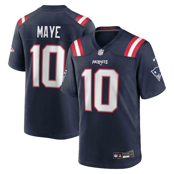 Drake Maye New England Patriots Game Jersey Navy